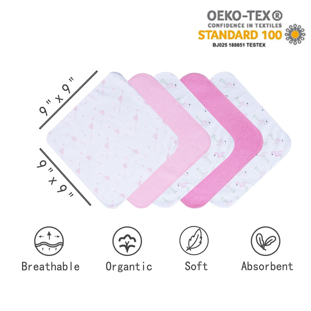 Viviland newborn face washcloths printed design for gentle cleansing