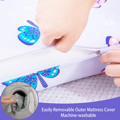 Viviland odorless-pack-n-play-mattress close-up emphasizes clean materials for sensitive toddlers.