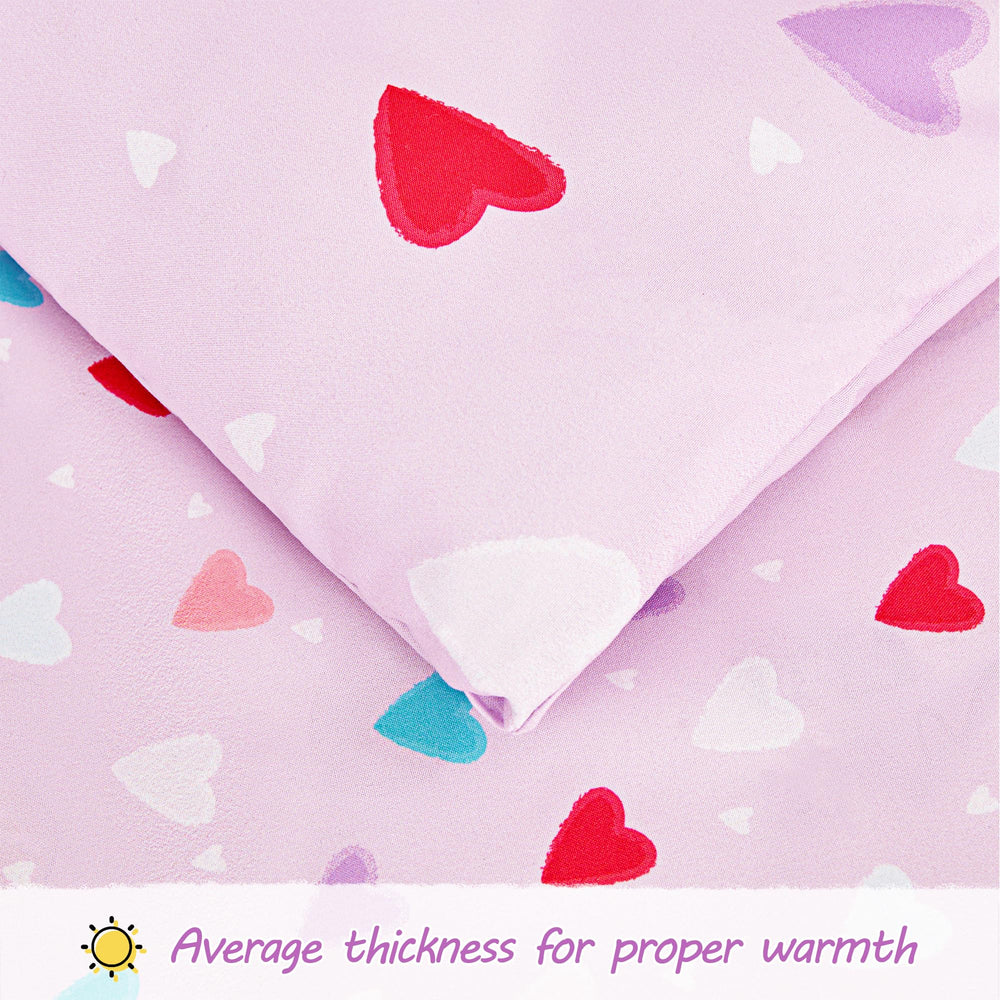 Viviland Purple Heart pillowcase detail for bedtime routine