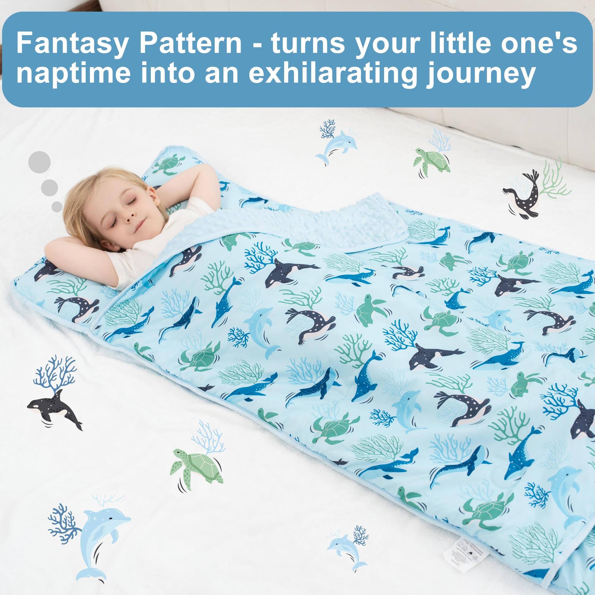 Viviland Nap Mat side view shows soft minky back for soothing touch.