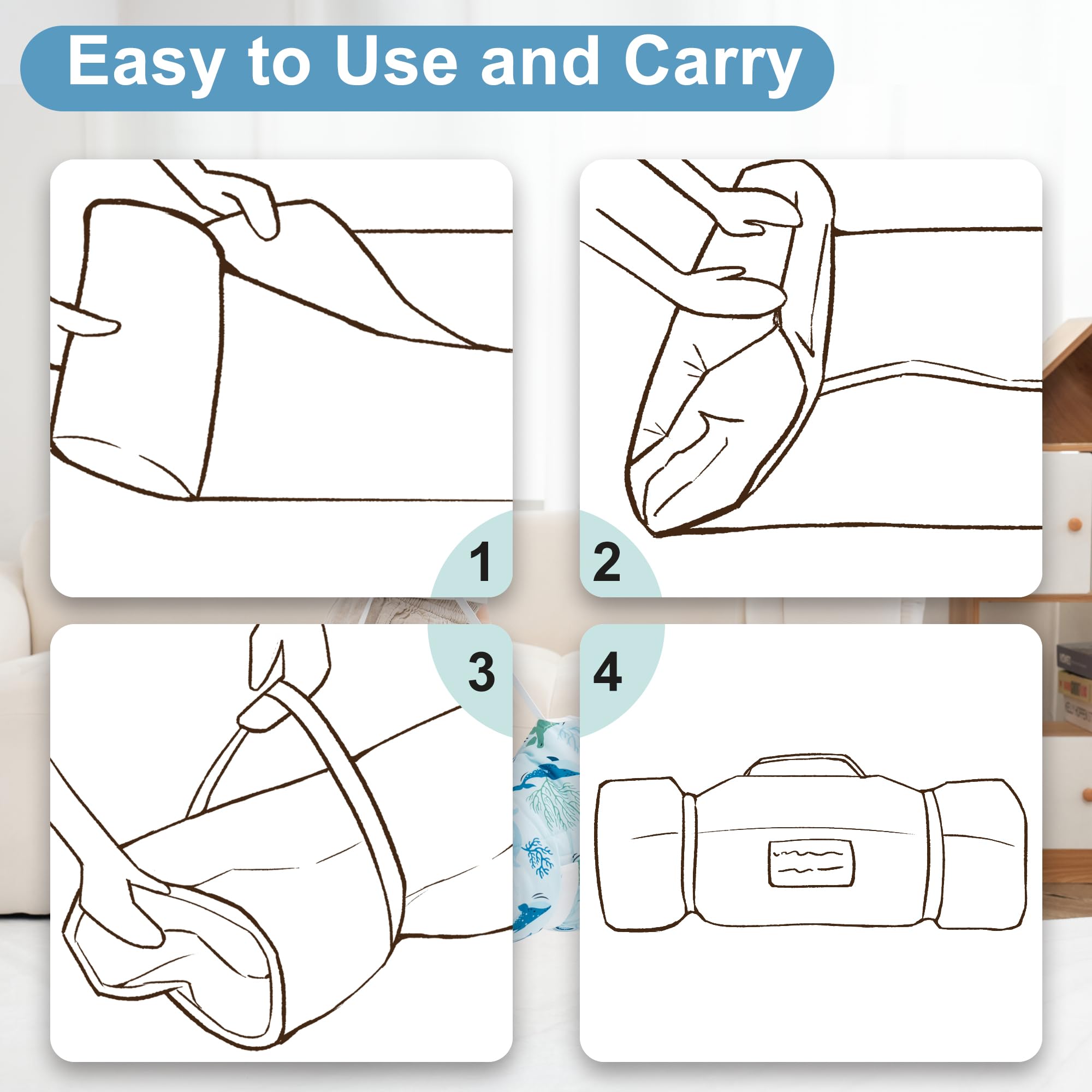 Viviland Nap Mat in travel mode supports planes and road trips with comfort.