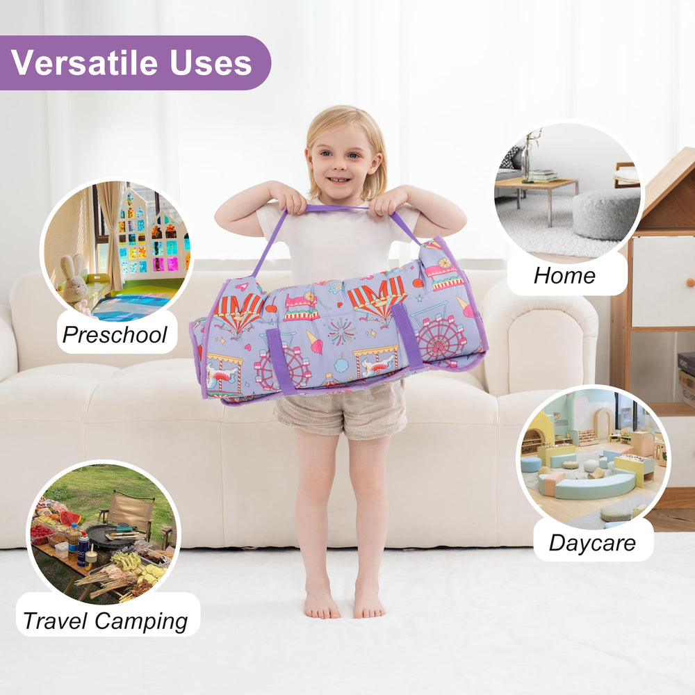 Viviland nap mat built-in name tag for easy daycare ID.