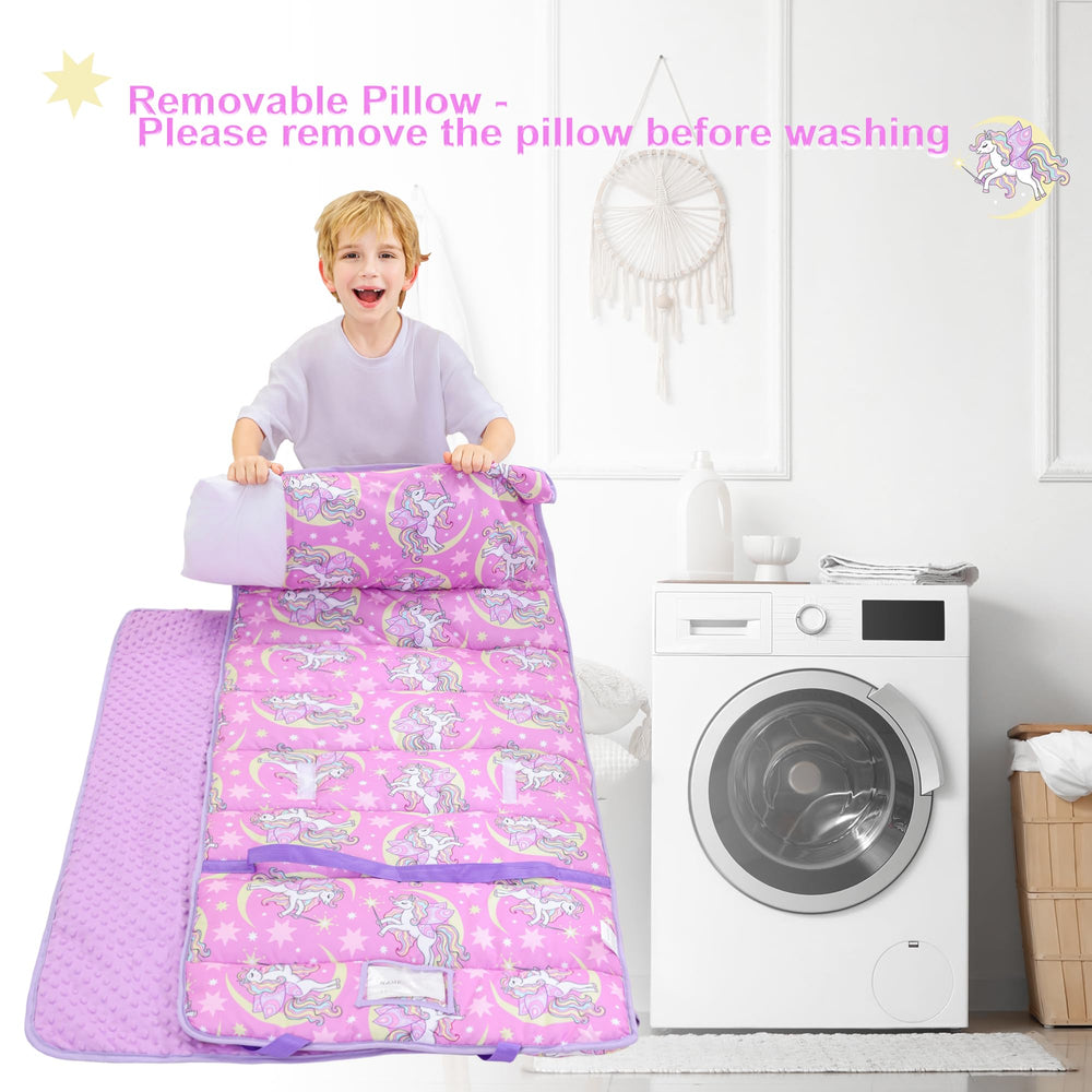 Viviland Nap Mat built-in name tag helps daycare ID.