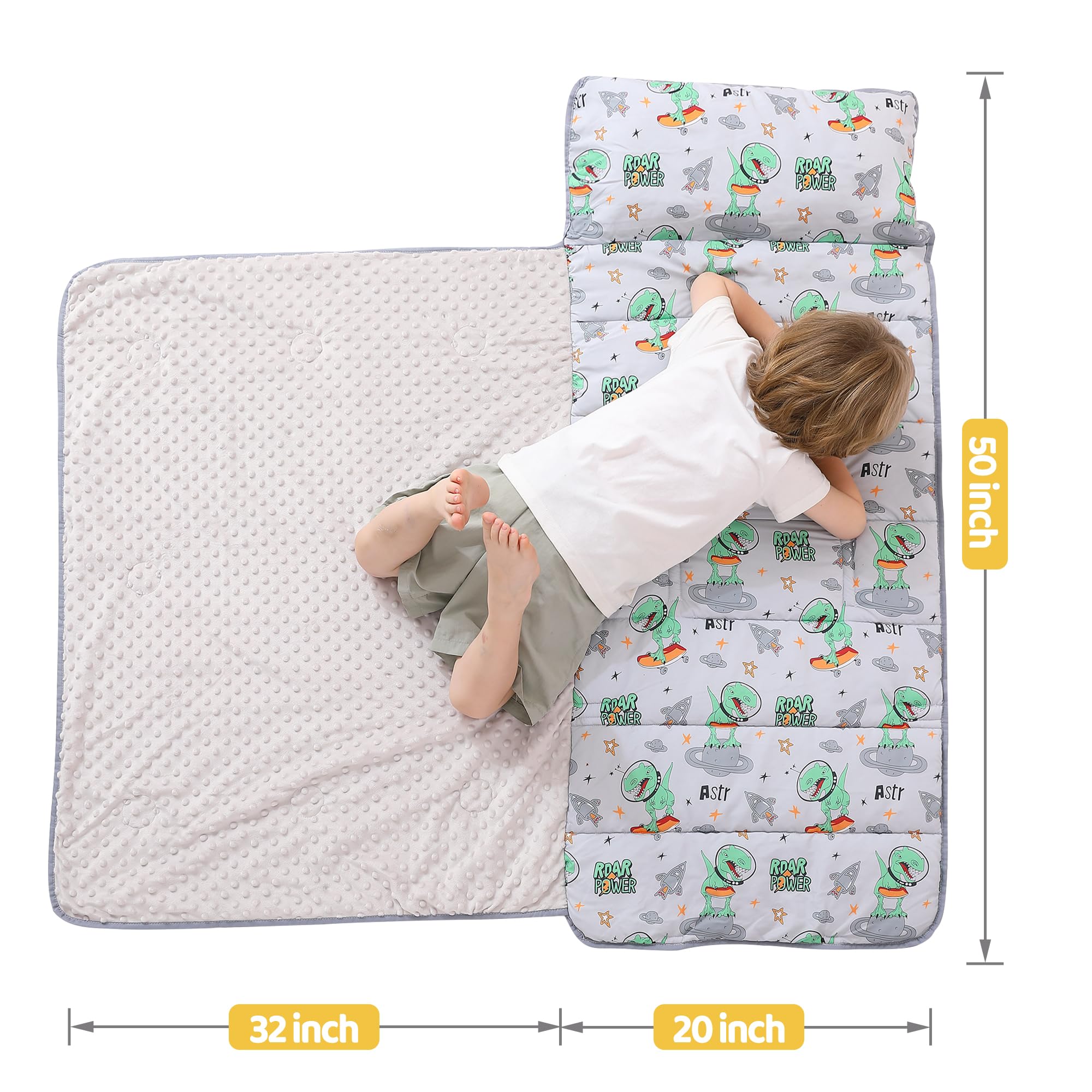 Viviland nap mat open with pillow and blanket for cozy preschool nap time