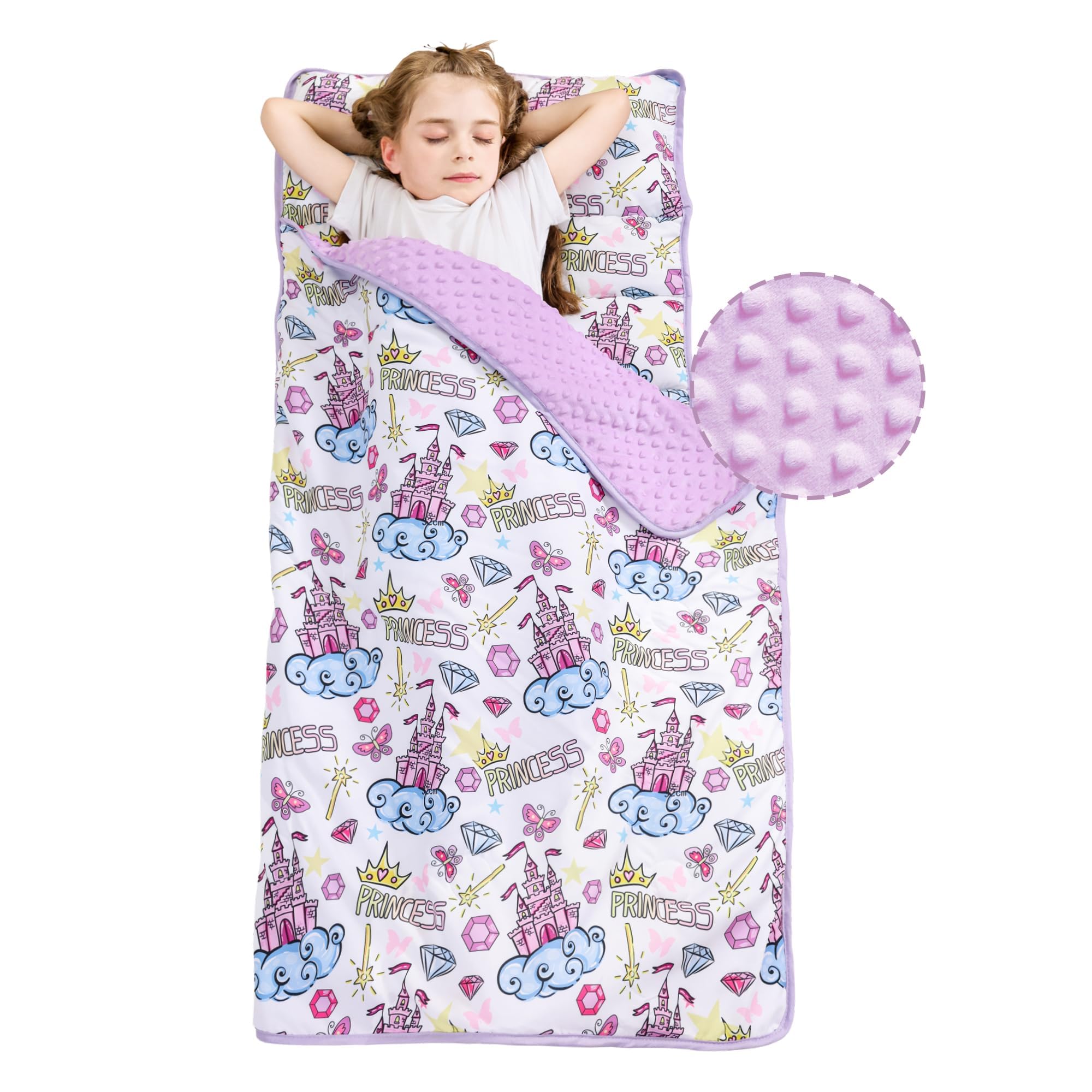 Viviland toddler nap mat with princess fantasy pattern supports magical nap time