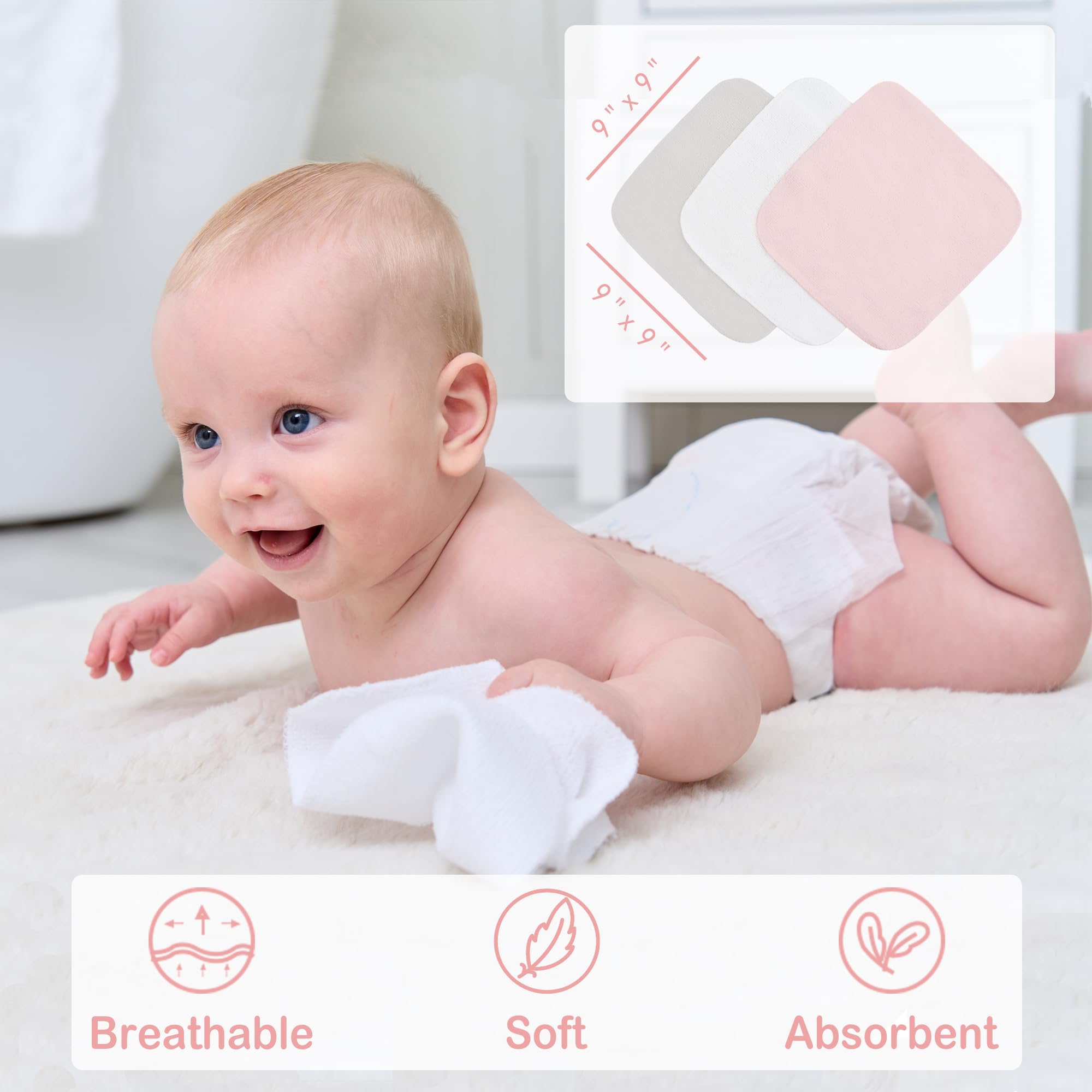 Viviland 28x28 towel offers high absorbency for quick drying.
