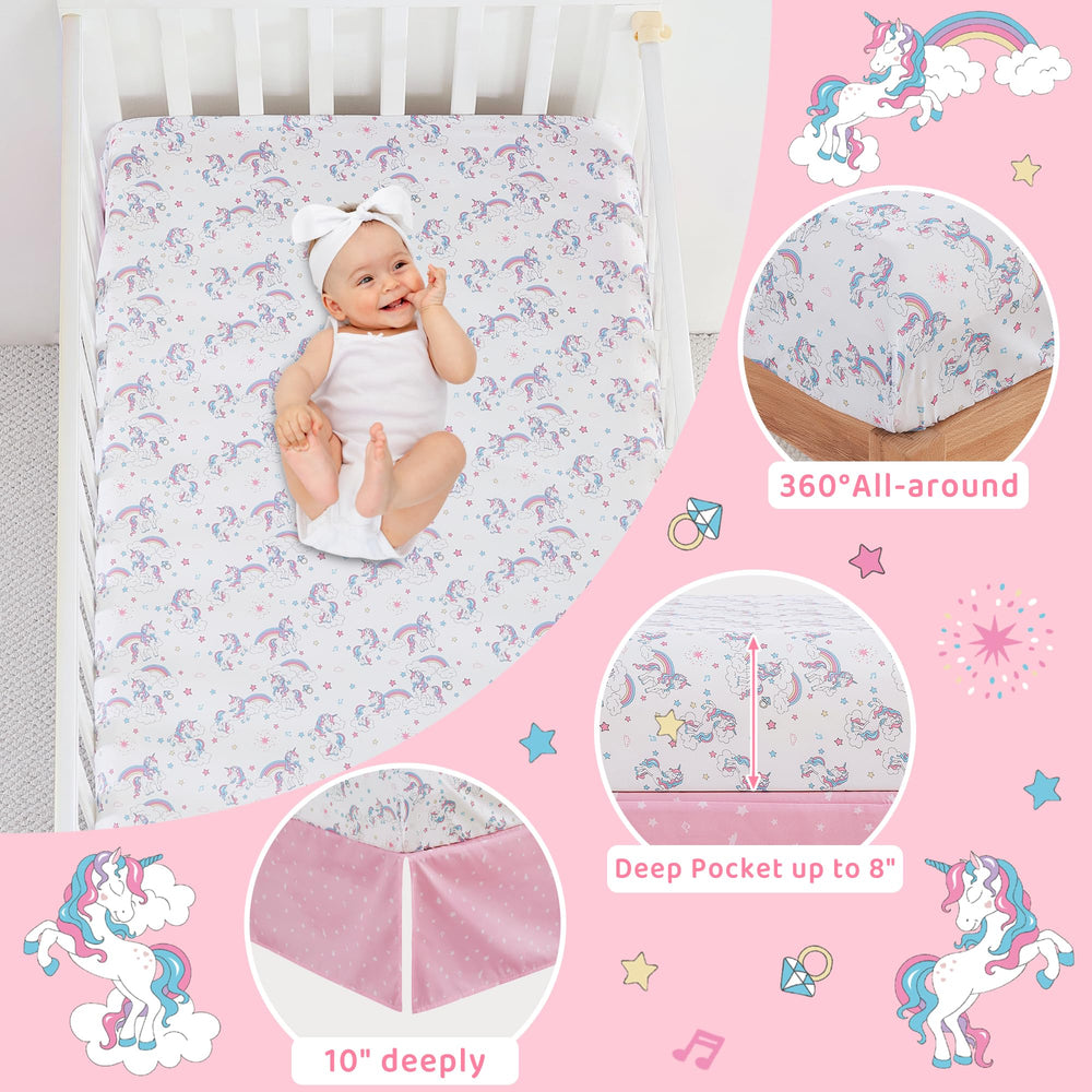 Viviland Unicorn Bedding Nursery Room showcases coordinated unicorn decor.