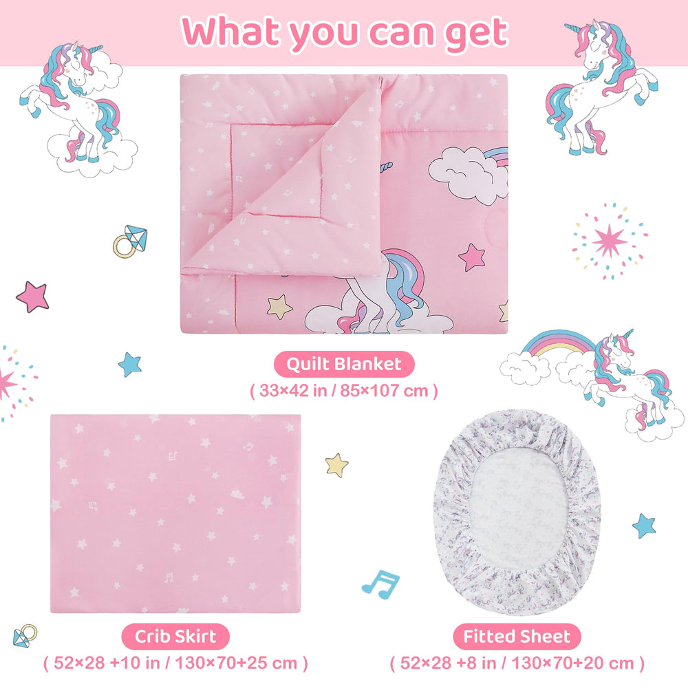 Viviland Unicorn Bedding Sheet provides gentle touch for delicate skin.