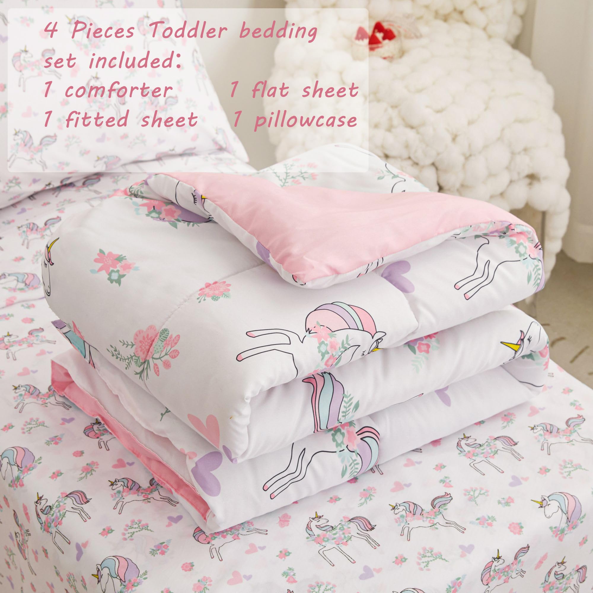 Viviland Unicorn toddler bedding care instructions for simple cold-water washing