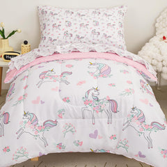 Viviland Unicorn toddler comforter set front view with soft microfiber for cozy nights