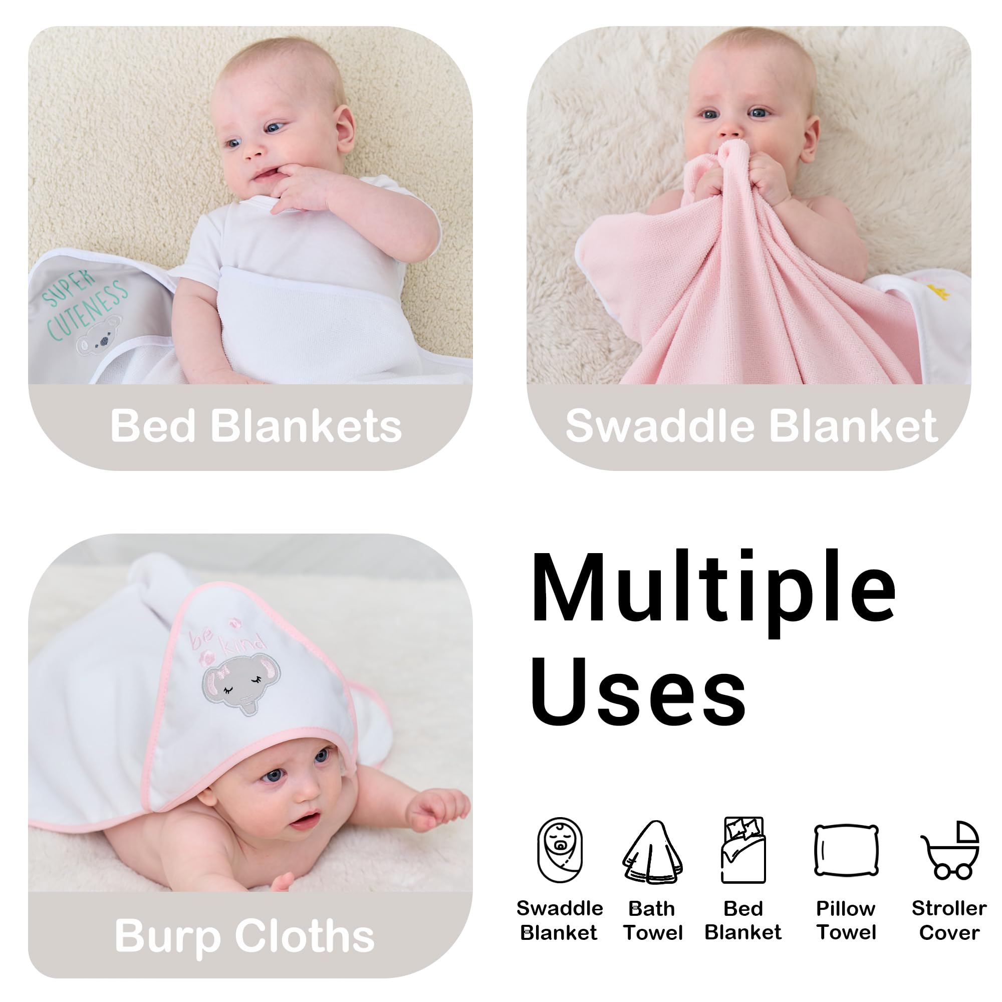 Viviland washcloths close-up shows soft fabric and absorbency.