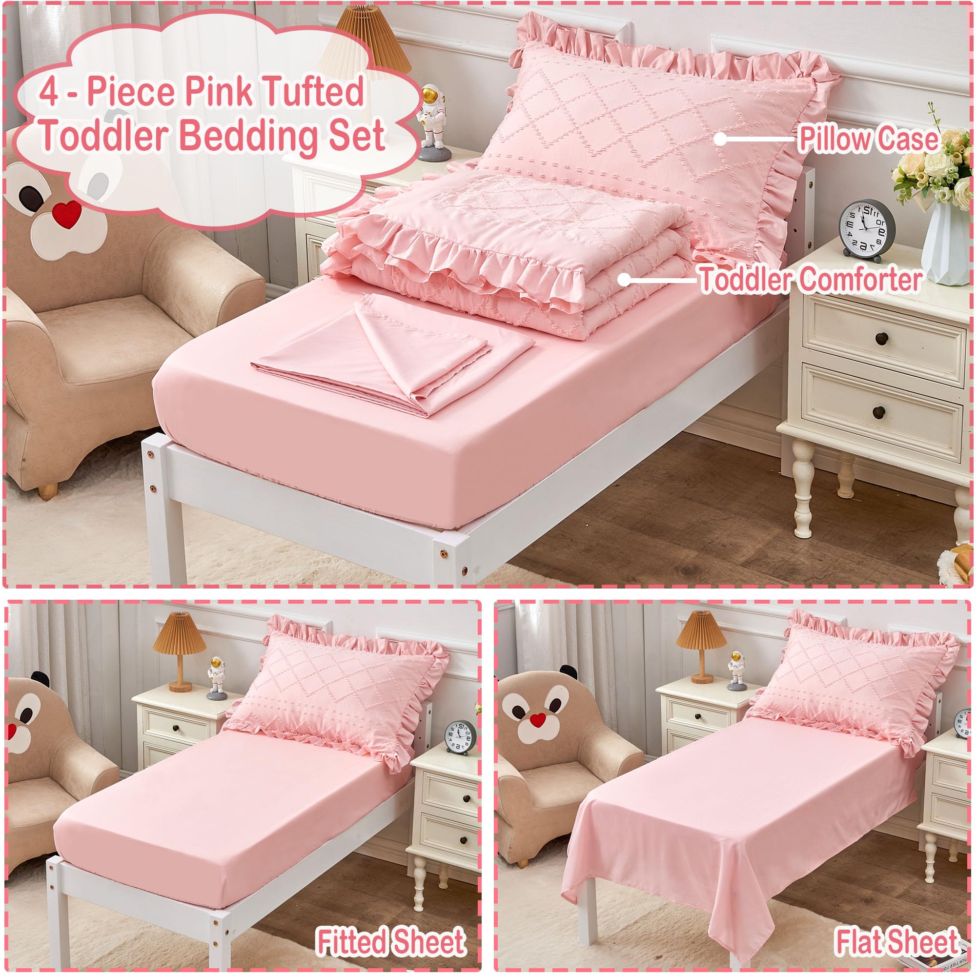 vivilinen toddler bedding fitted sheet close-up for perfect toddler bed fit