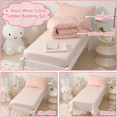 VIVILINEN fitted sheet ensures a snug, smooth fit on standard toddler beds.