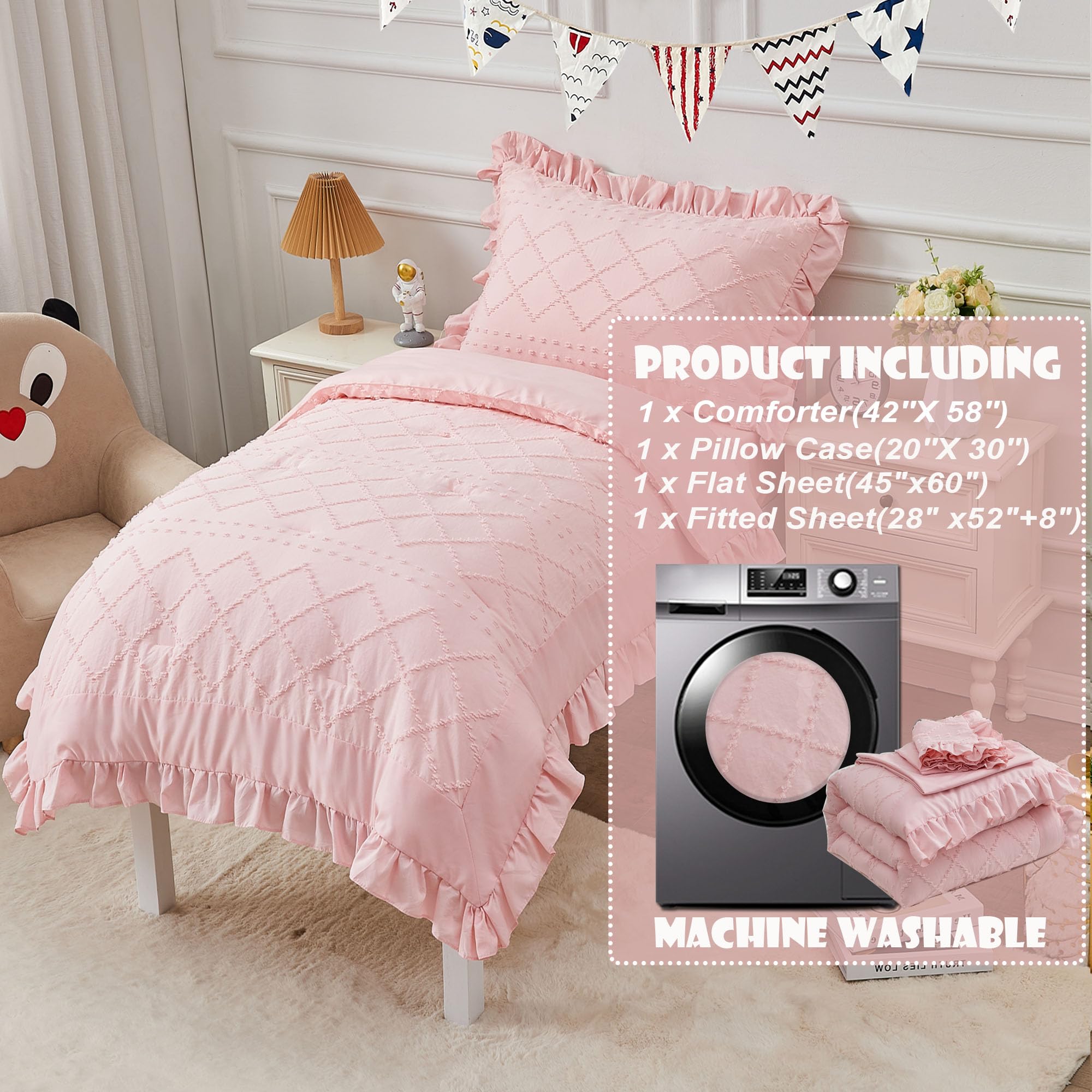 vivilinen toddler bedding flat-sheet layout shows standard 45x60 inch size