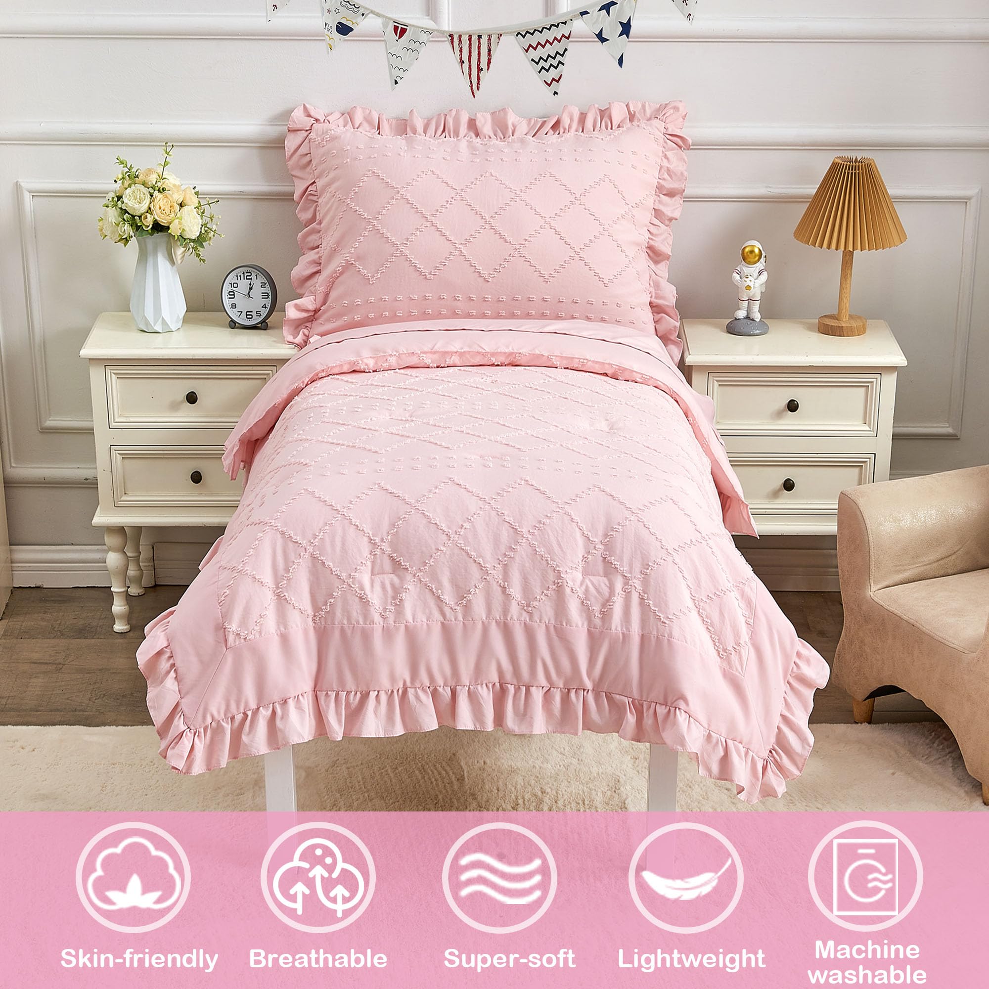 vivilinen toddler bedding jacquard tufts detail adds luxurious bedroom style