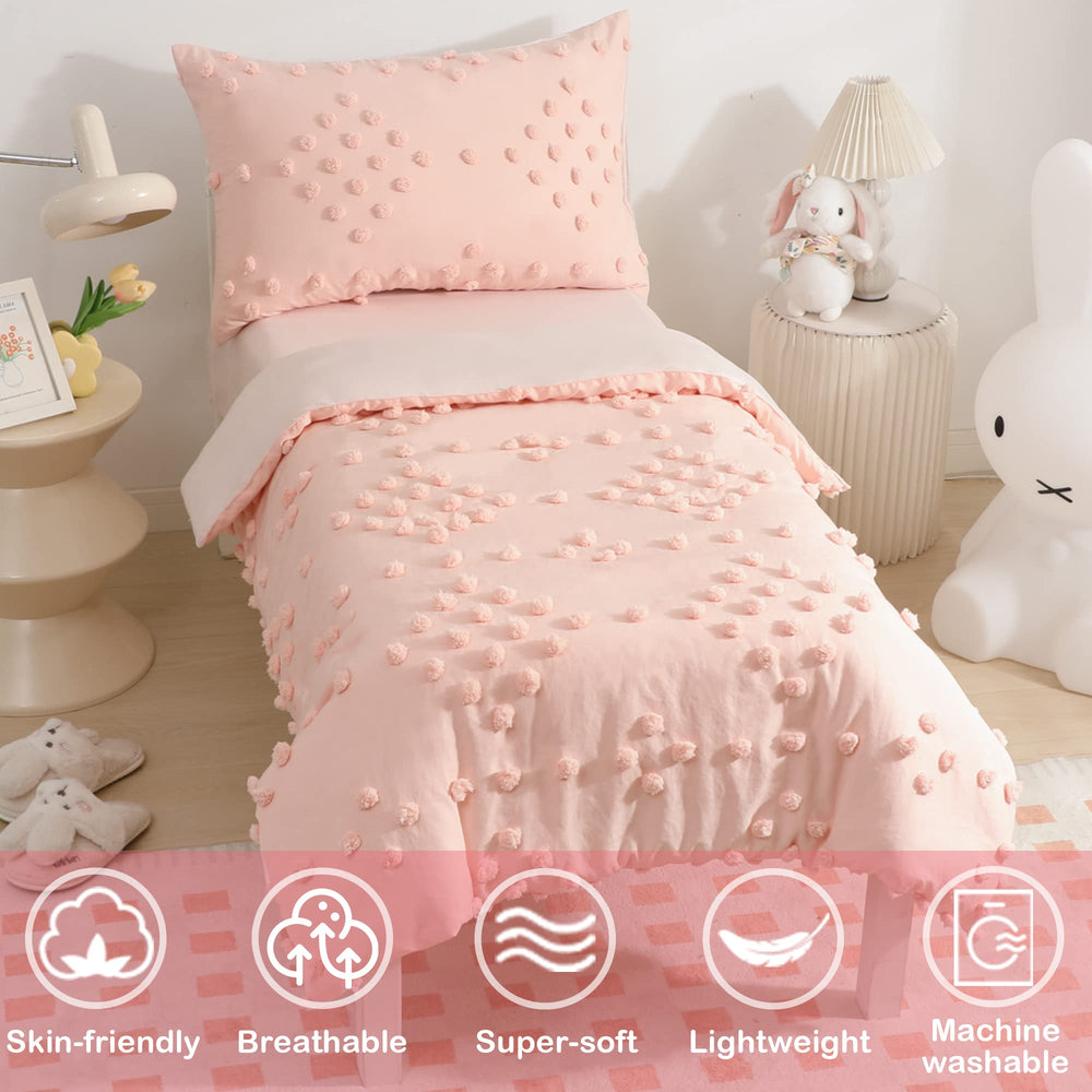 VIVILINEN pink pillowcase complements the set for everyday comfort.