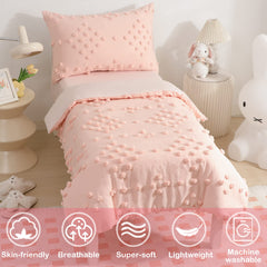 VIVILINEN pink pillowcase complements the set for everyday comfort.