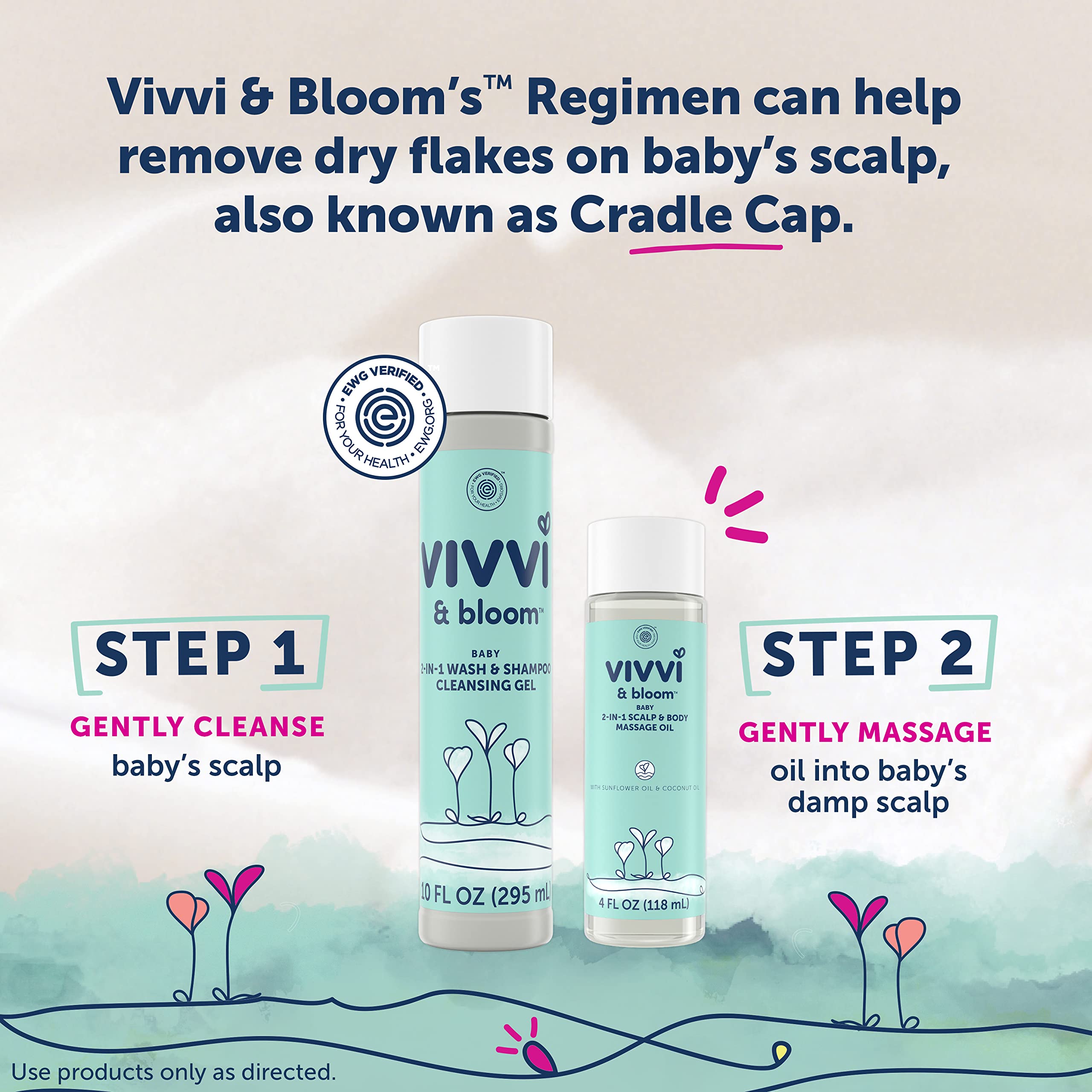 Vivvi & Bloom scalp care shot emphasizes flakes softening action.