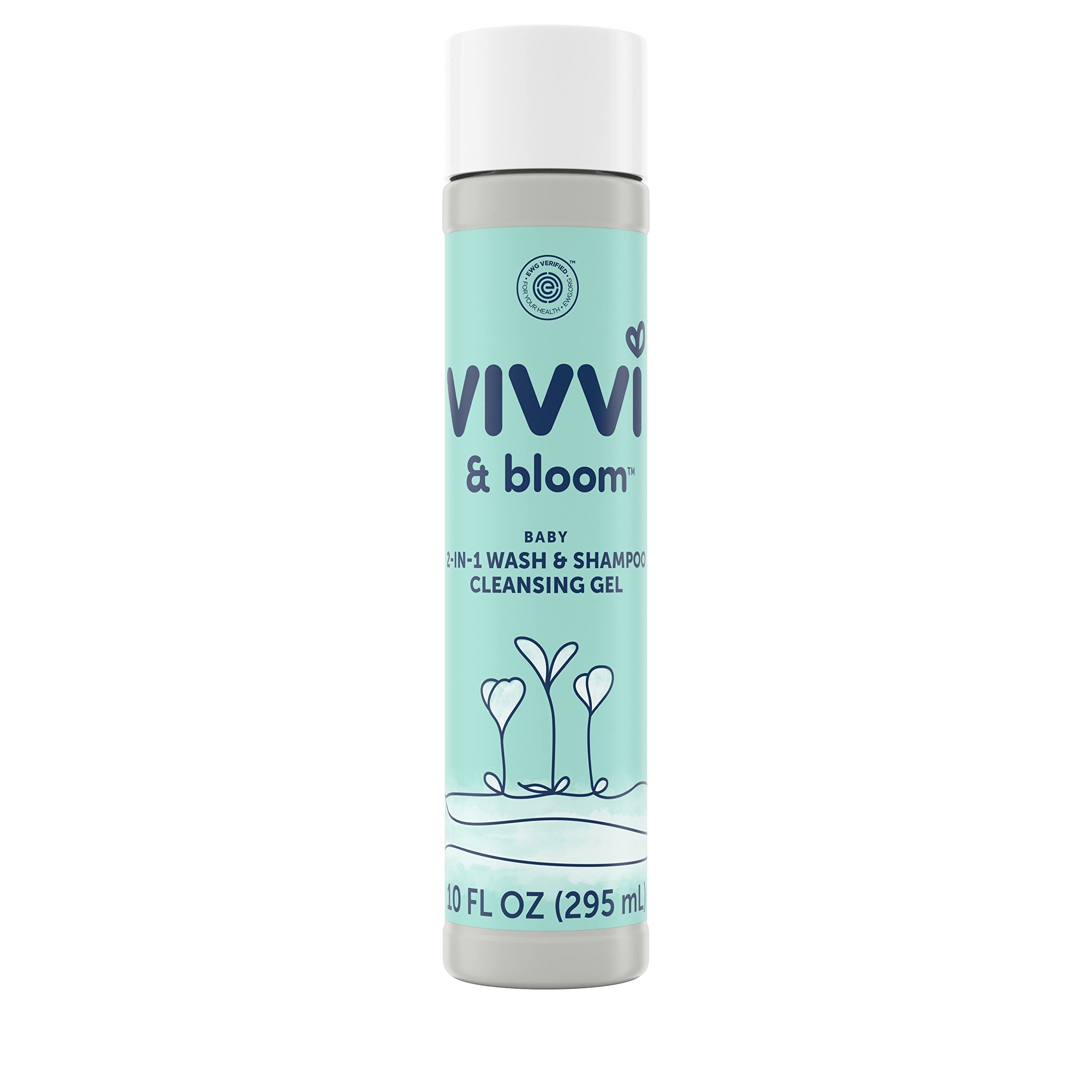 Vivvi & Bloom gentle 2-in-1 bottle for daily tear-free cleansing.