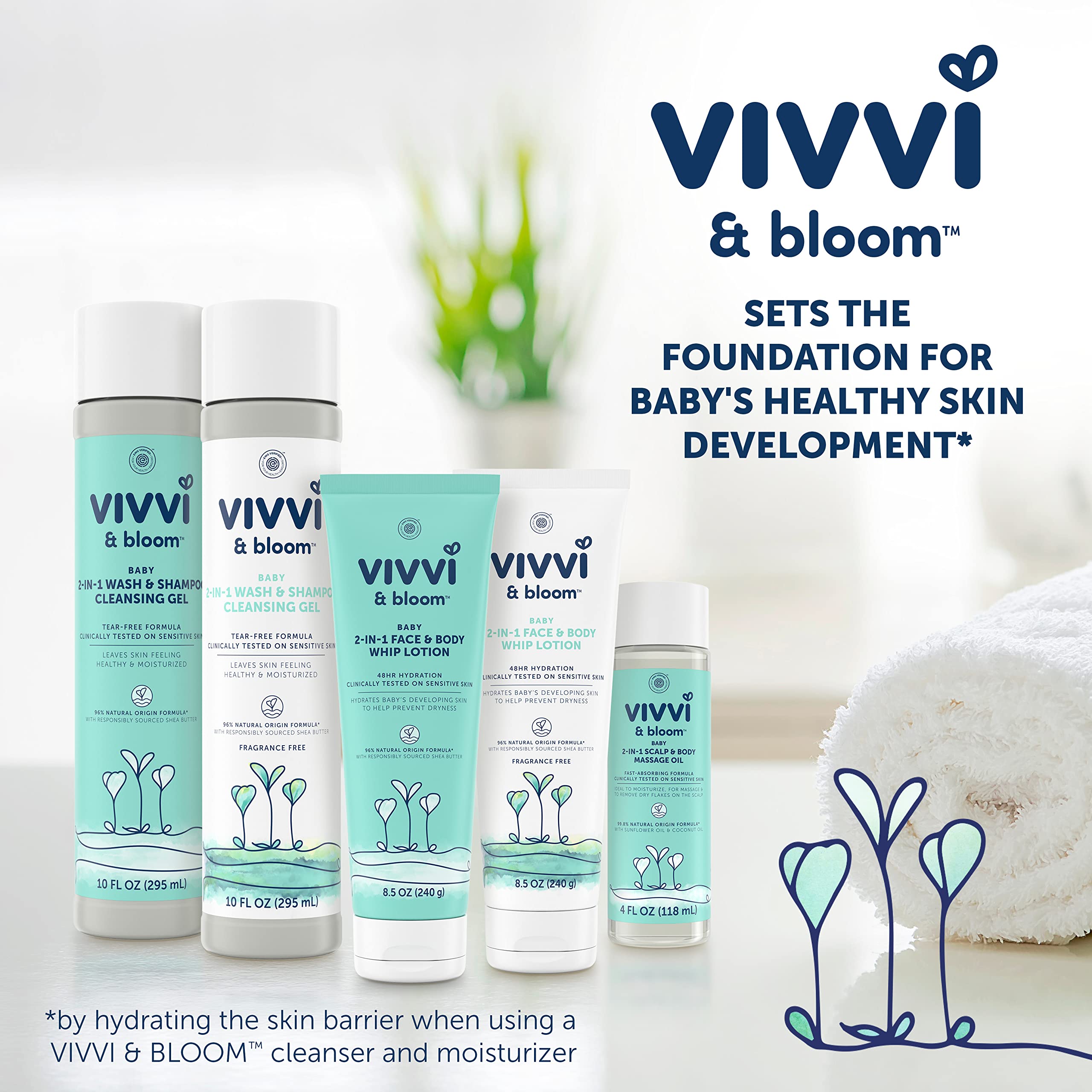 Natural-origin prebiotic ingredient highlighted on Vivvi & Bloom packaging