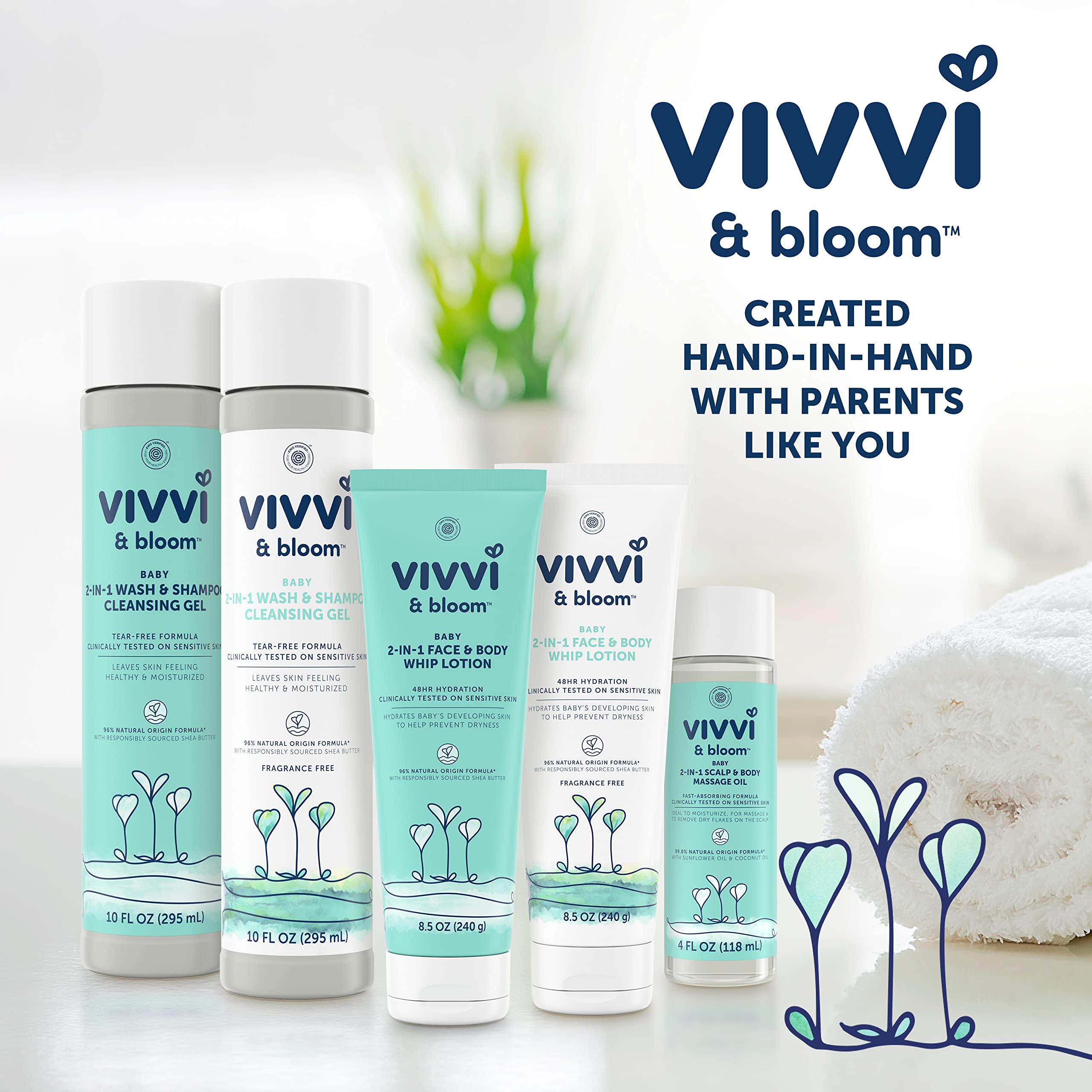 Vivvi & Bloom vegan skincare label highlights cruelty-free testing.