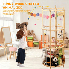 Viyuse stuffed animal zoo storage round design saves floor space in apartments and rooms.