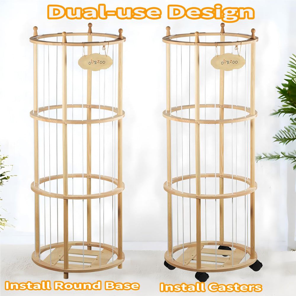 Viyuse stuffed animal zoo storage featuring swivel wheels enables easy mobility in playrooms.