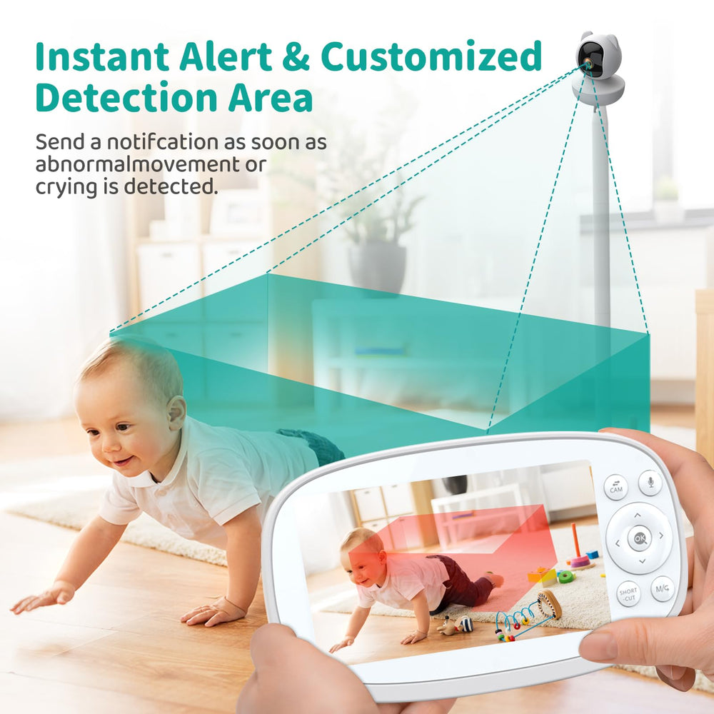 Vizolink VB10S 4-split-screen view enables monitoring multiple rooms at once.