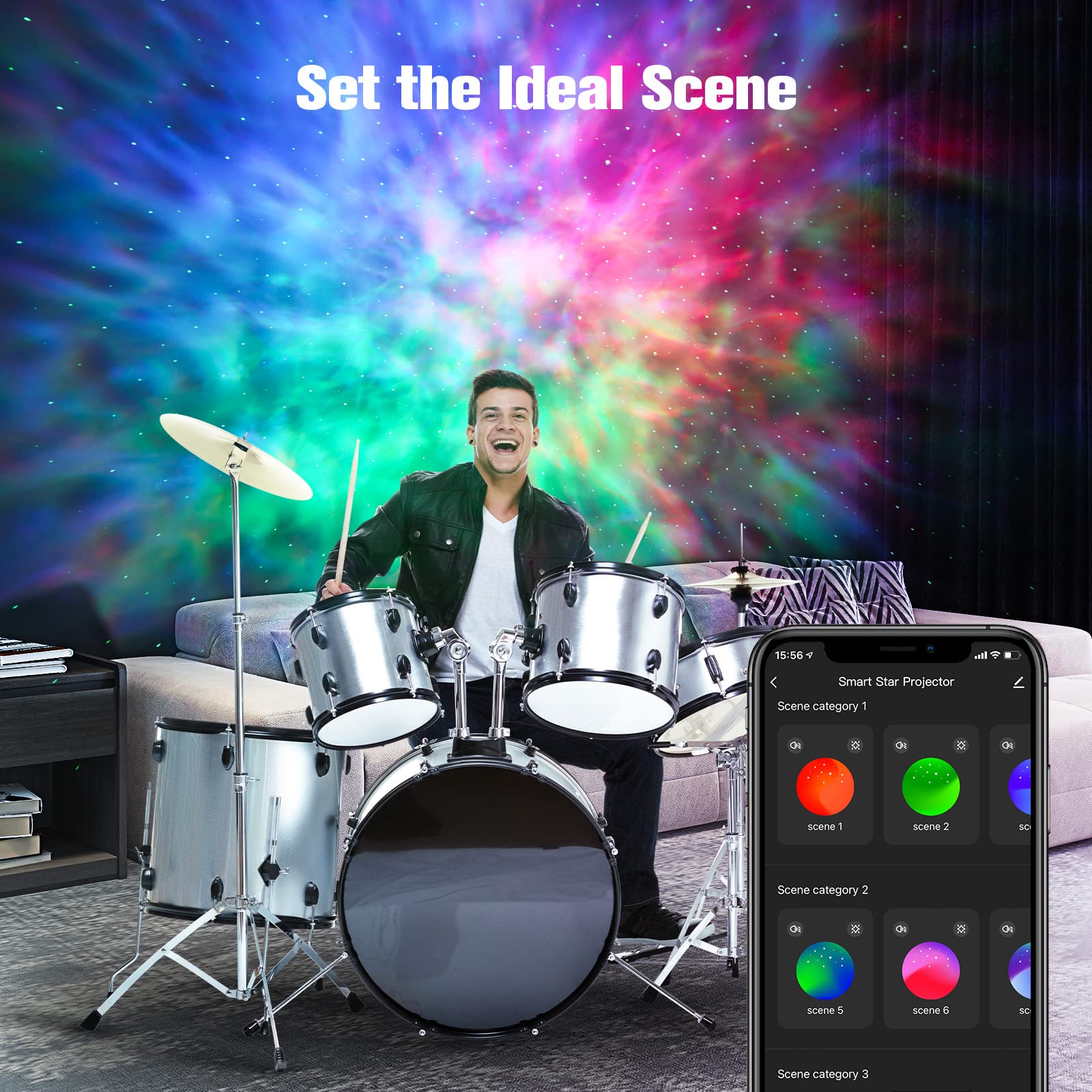 V JULES.V DIY color scenes and mood modes create personalized atmospheres.