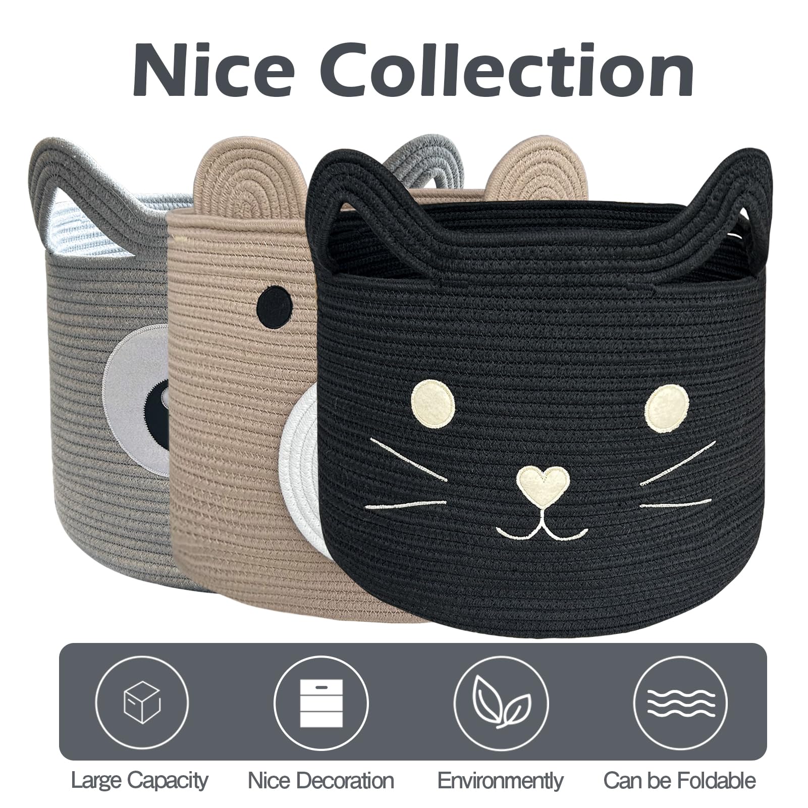VK VK·LIVING 100% cotton rope basket offers soft touch and durability.