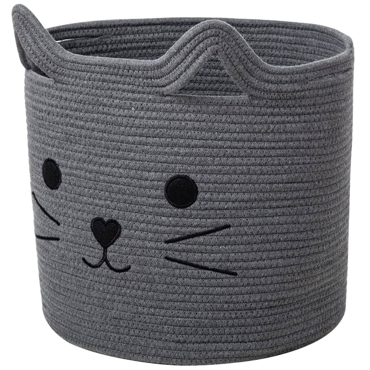VK VK·LIVING cat-face basket closeup for stylish toy and laundry storage