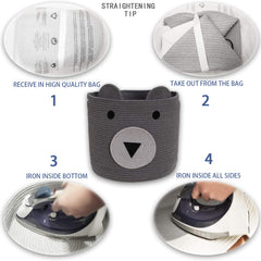 VK VK·LIVING cotton rope bear basket folded setup demonstrates compact storage when not in use.