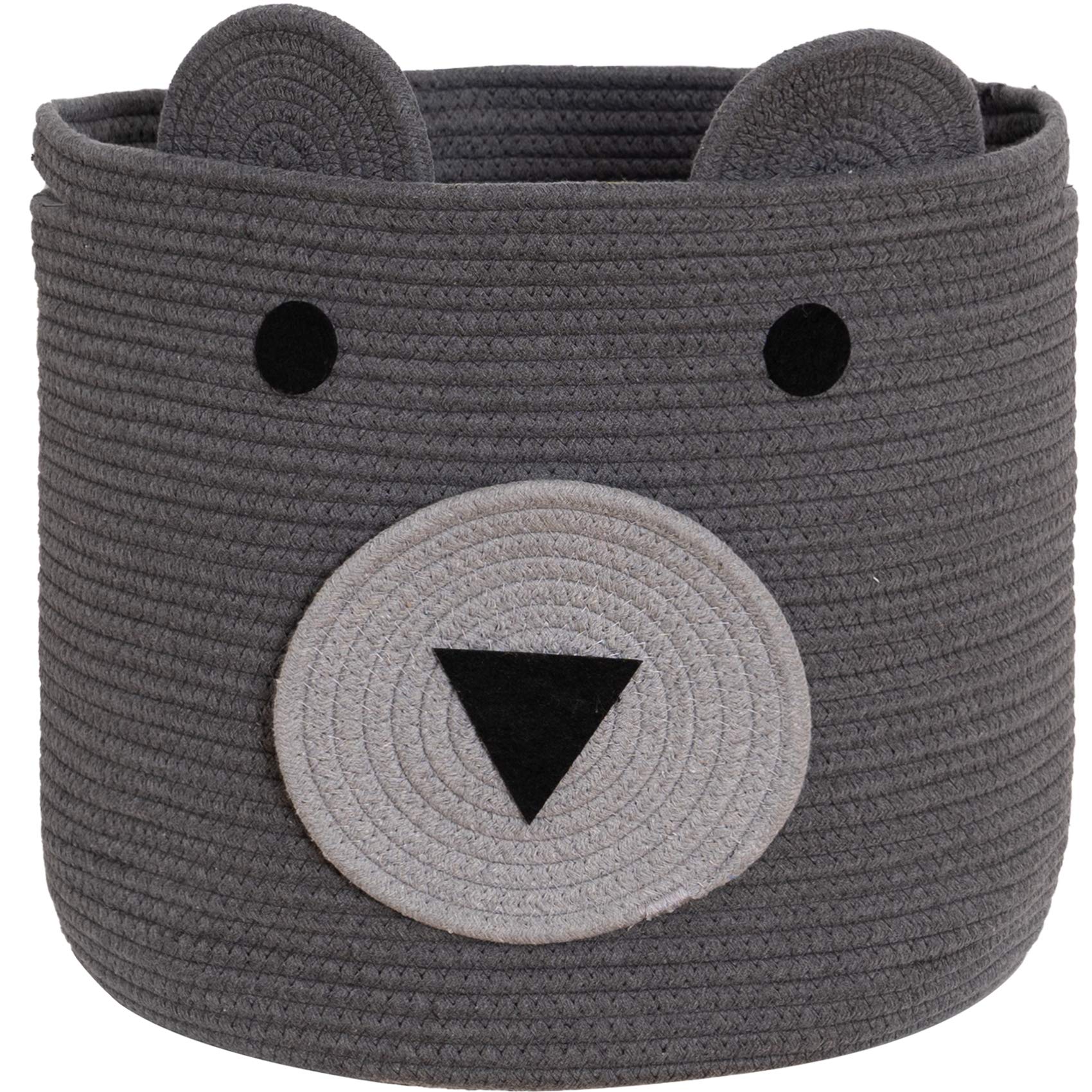 VK VK·LIVING cotton rope bear basket front view shows sturdy, spacious toy storage.