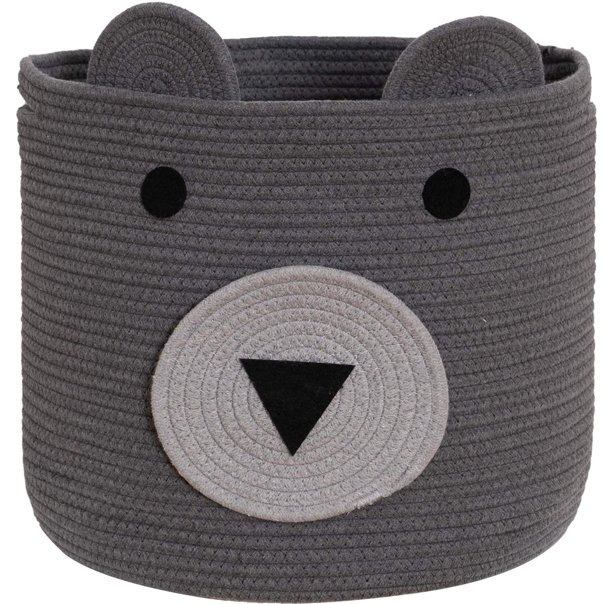 VK VK·LIVING cotton rope bear basket front view shows sturdy, spacious toy storage.