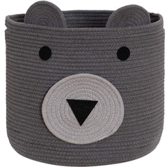 VK VK·LIVING cotton rope bear basket front view shows sturdy, spacious toy storage.