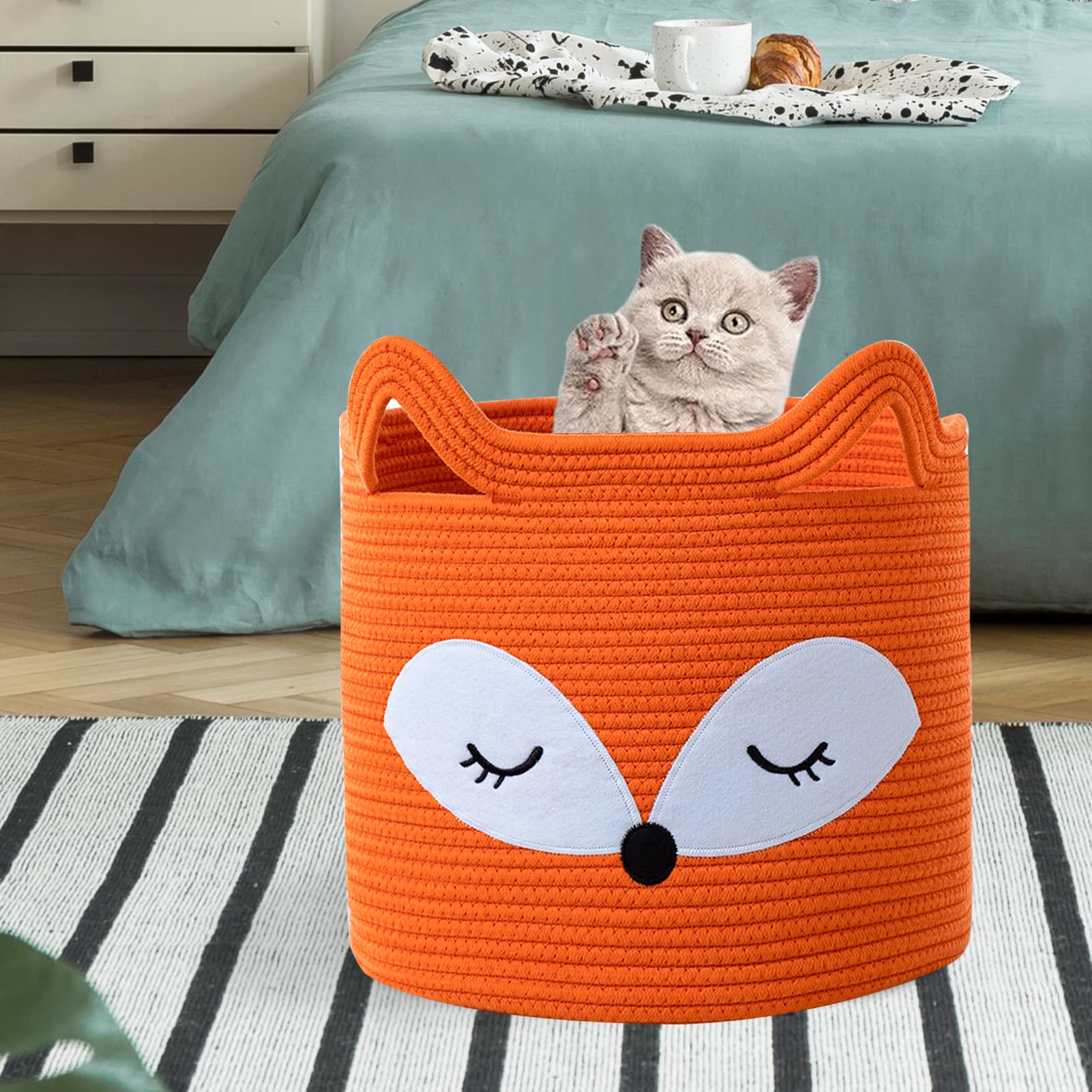 VK VK·LIVING Fox Basket detailed fox-face adds charm to space