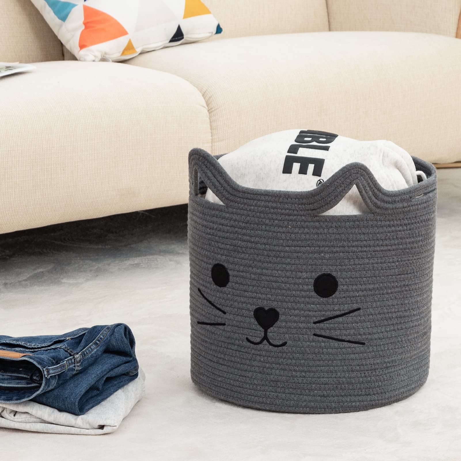 VK VK·LIVING blanket-storage basket doubles as cozy decor