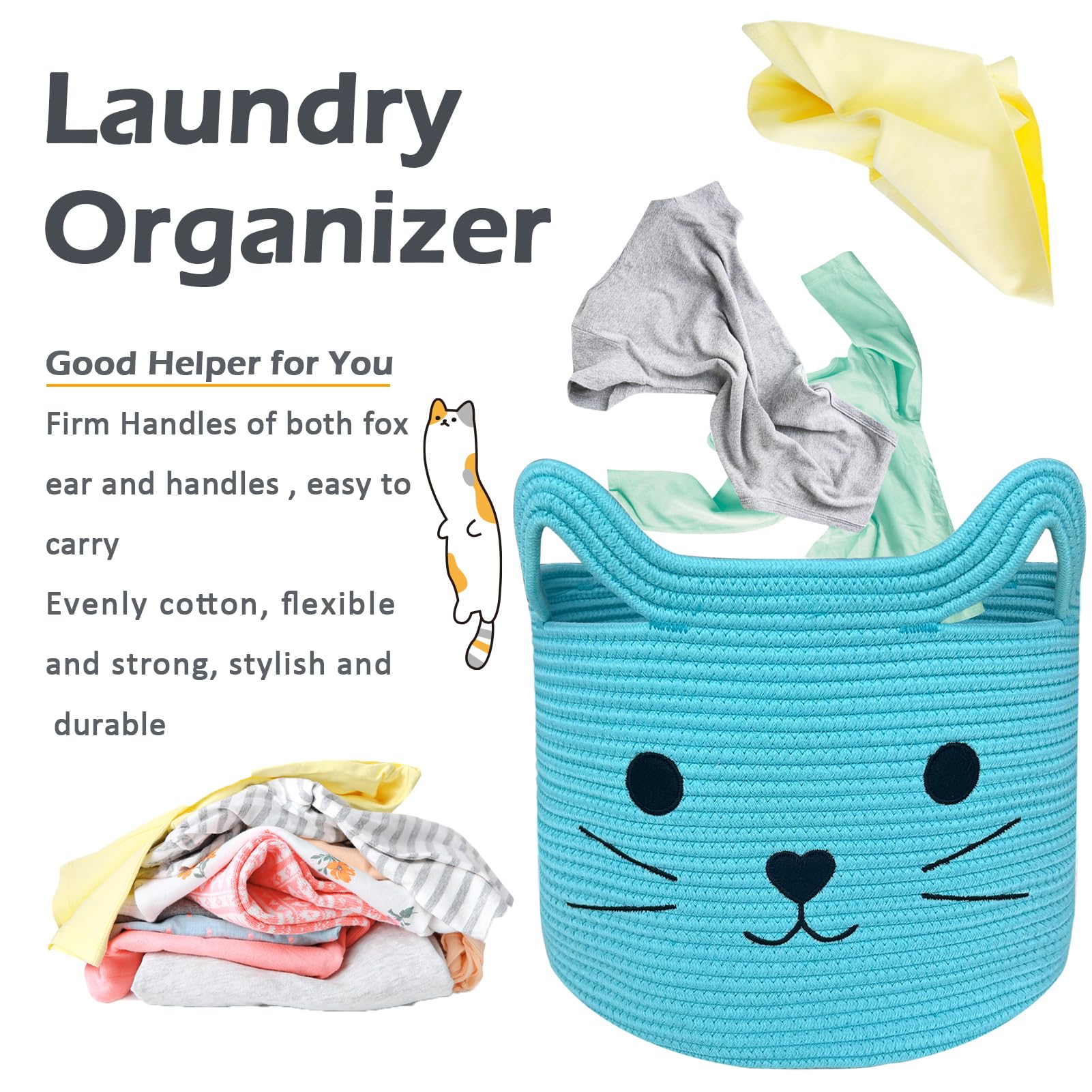 VK VK·LIVING cat basket cat-ear handles visible enhances transport and decor.