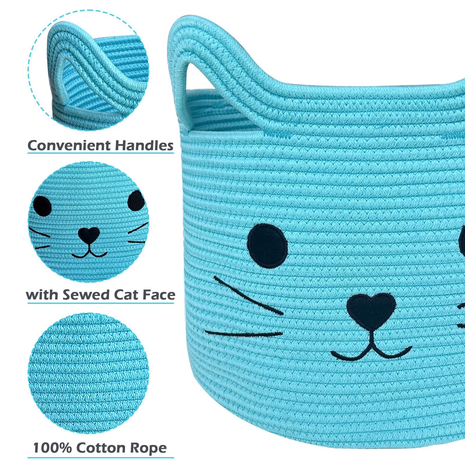 VK VK·LIVING cat basket with side handles offers easy portability for toys or towels.