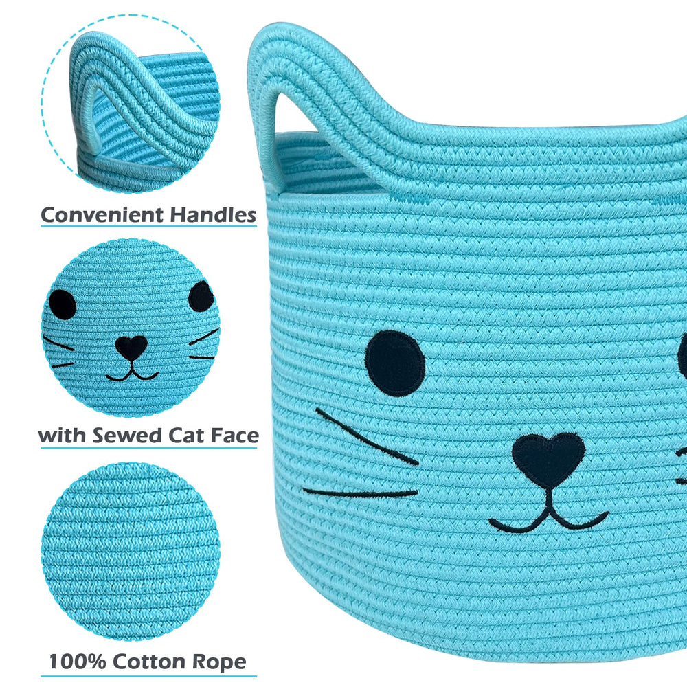 VK VK·LIVING cat basket with side handles offers easy portability for toys or towels.