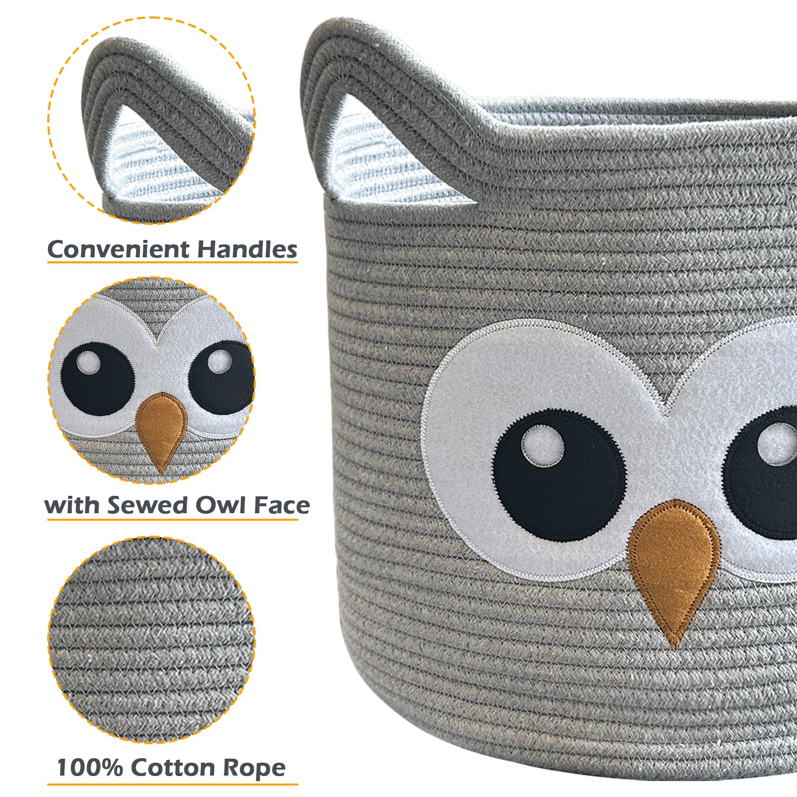 VK VK·LIVING Owl basket in living room blends with neutral decor