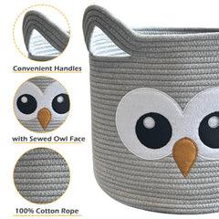 VK VK·LIVING Owl basket in living room blends with neutral decor