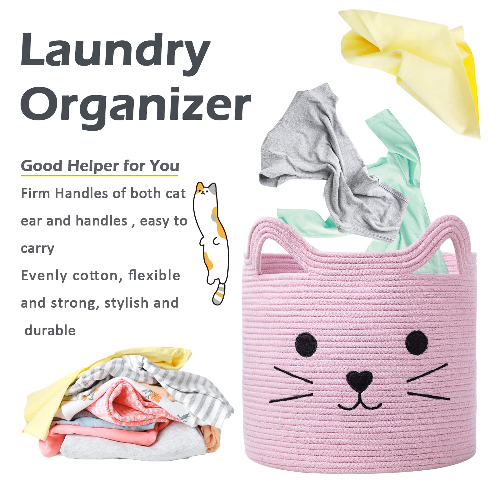 VK VK·LIVING soft yet firm rope basket supports weight while remaining easy to move.