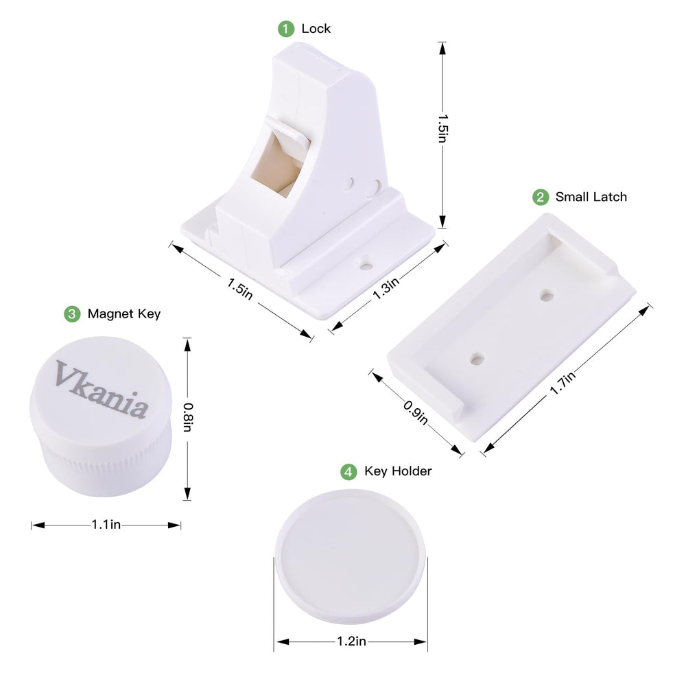 Vkania adhesive installation shows no-drill mounting inside cabinets.