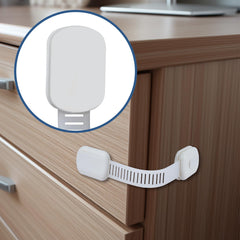 Vkania kitchen cabinet lock mounted on a door highlights sturdy latch.