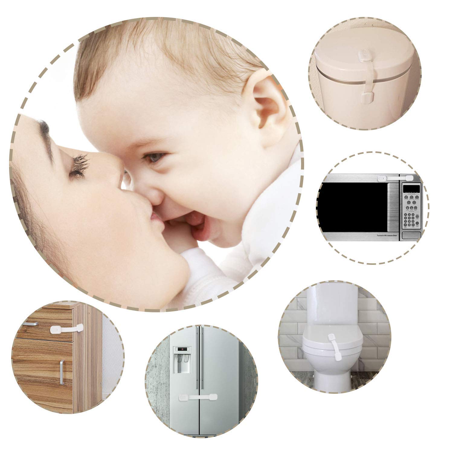 Vkania pet-proof cabinet locks prevent dogs from opening cupboards