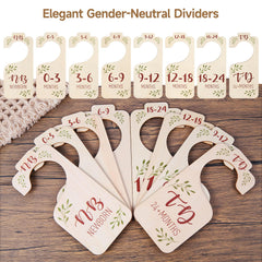 VKDDM newborn-to-toddler dividers feature double-sided printing for quick size recognition.