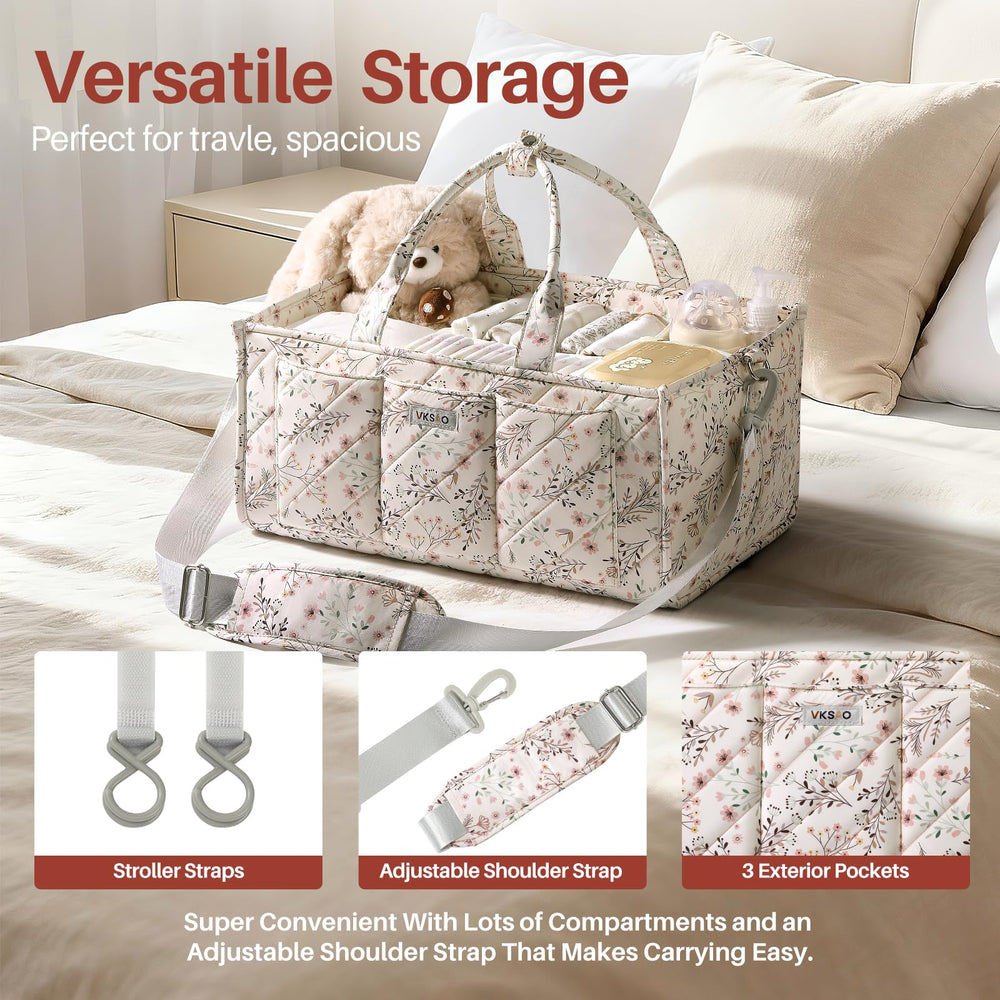 VKSAO gift-ready diaper caddy ideal for baby showers and registries.