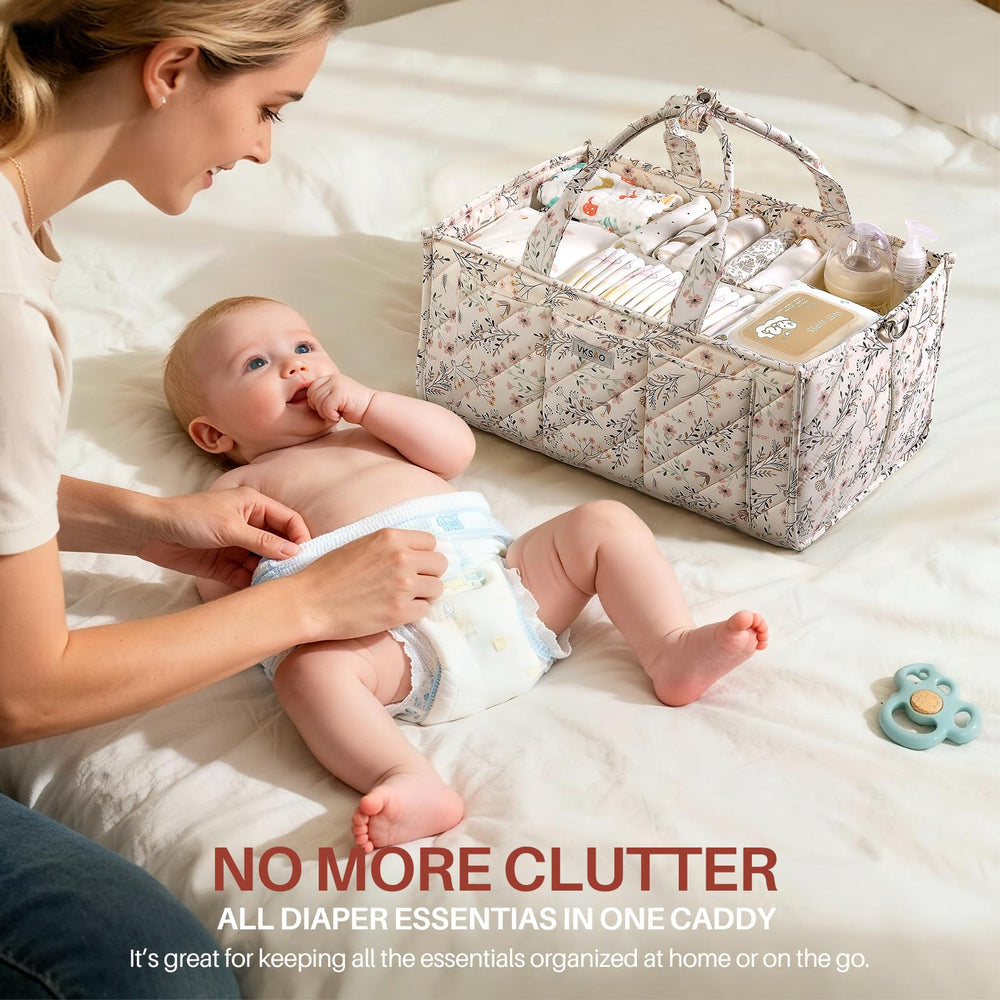 VKSAO diaper caddy with removable dividers for customizable organization.