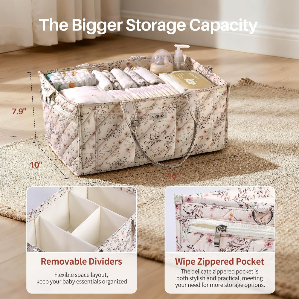 VKSAO diaper caddy with water-resistant lining for quick cleanup.